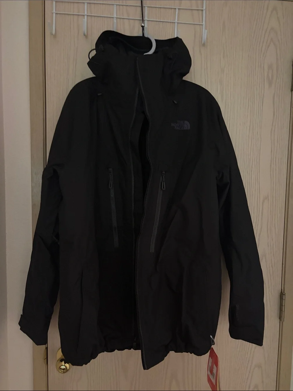 The North Face Black Hooded Rain Jacket with Chest Zips